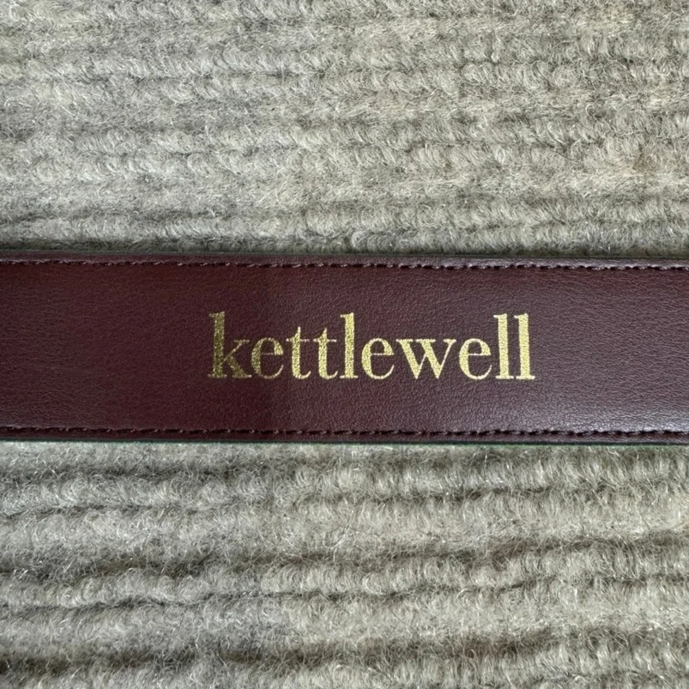 Kettlewell Green Suede Leather Western Floral Buckle Belt Made in Portugal LL